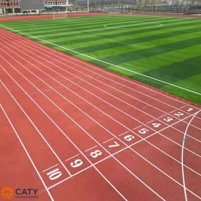 พื้นผิวกีฬาไฮบริดที่ทนทานและมีประหยัด ผสมเม็ด EPDM พร้อมสารผูก PU สําหรับโรงเรียนและศูนย์กีฬา