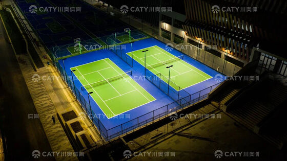 ระบบสนามกีฬาครึ่งช่างที่มีอัตราการดูดซึมกระแทก > 53%, ป้องกันแสง UV และติดตั้งง่ายสําหรับการใช้งานหลายกีฬา