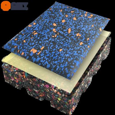 แผ่นยางพรีเมียมสมรรถนะสูงพร้อมสีเฟล็กซ์สำหรับพื้นยิมและพื้นที่ออกกำลังกายเชิงพาณิชย์