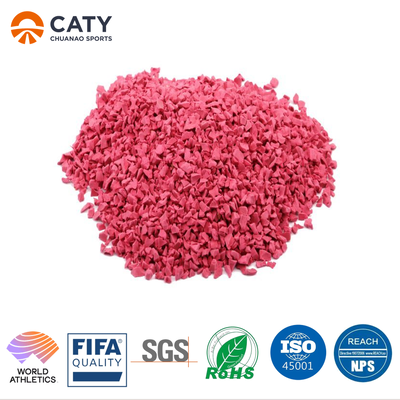 เม็ดยางสังเคราะห์ EPDM หลายสีสำหรับพื้นสนามเด็กเล่นสำหรับวิ่งพื้นที่เล่นสำหรับเด็กที่มีพื้นผิวกันลื่นแบบผ้าตาหมากรุก